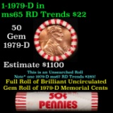 Shotgun Lincoln 1c roll, 1979-d 50 pcs Brandt Wrapper.