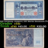 1910 Germany (Empire) 100 Marks Banknote P# 42 Grades vf++
