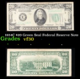 1934C $20 Green Seal Federal Reseve Note Grades vf++