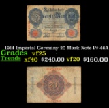 1914 Imperial Germany 20 Mark Note P# 46A Grades vf+