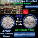 Buffalo Nickel Shotgun Roll in Old Bank Style 'Abbott Coin Counter & Automat' Wrapper 1936 & P Mint