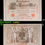 1910 Germany (Empire) 1000 Marks Banknote P# 44b Grades Select CU