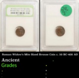 Roman Widow's Mite Sized Bronze Coin c. 50 BC-400 AD Graded BY INB