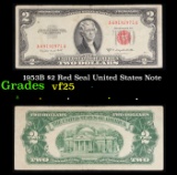 1953B $2 Red Seal United States Note Grades vf+