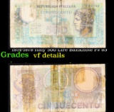 1974-1979 Italy 500 Lire Banknote P# 95 Grades vf details