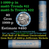 Shotgun Jefferson 5c roll, 1999-p 40 pcs Dunbar Wrapper