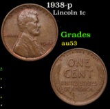 1938-p Lincoln Cent 1c Grades Select AU