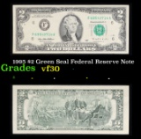 1995 $2 Green Seal Federal Reserve Note Grades vf++