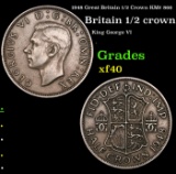 1948 Great Britain 1/2 Crown KM# 866 Grades xf