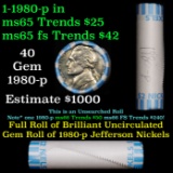 Shotgun Jefferson 5c roll, 1980-p 40 pcs Bank Wrapper