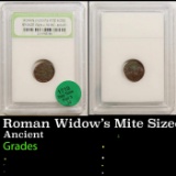 Roman Widow's Mite Sized Bronze Coin c. 50 BC-400 AD Graded BY INB