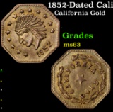 1852-Dated California Gold Souvenir Token Grades Select Unc