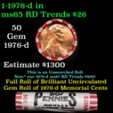 Shotgun Lincoln 1c roll, 1976-d 50 pcs Steel Strong Wrapper.