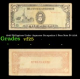 1943 Philippines Under Japanese Occupation 5 Peso Note P# 110A Grades vf+