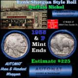 Buffalo Nickel Shotgun Roll in Old Bank Style 'Abbott Coin Counter & Automat' Wrapper 1935 & P Mint