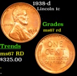 1938-d Lincoln Cent 1c Grades GEM++ Unc RD
