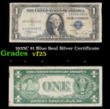 1935C $1 Blue Seal Silver Certificate Grades vf+