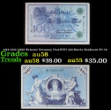 1918-1922 (1908 Reissue) Germany Post-WWI 100 Marks Banknote P# 34 Grades Choice AU/BU Slider
