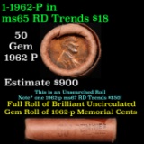 Shotgun Lincoln 1c roll, 1962-p 50 pcs Brandt Wrapper.