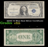 1935C $1 Blue Seal Silver Certificate Grades vf+
