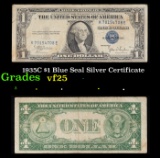 1935C $1 Blue Seal Silver Certificate Grades vf+