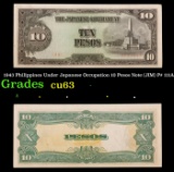 1943 Philippines Under Japanese Occupation 10 Pesos Note (JIM) P# 111A Grades Select CU