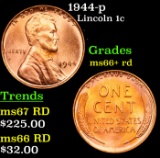 1944-p Lincoln Cent 1c Grades GEM++ RD