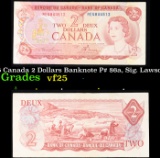 1969-1975 Canada 2 Dollars Banknote P# 86a, Sig. Lawson & Bouey Grades vf+