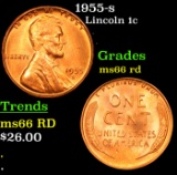 1955-s Lincoln Cent 1c Grades GEM+ Unc RD