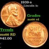 1939-s Lincoln Cent 1c Grades GEM+ Unc RD