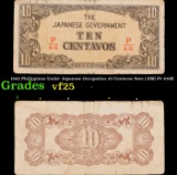 1942 Philippines Under Japanese Occupation 10 Centavos Note (JIM) P# 104B Grades vf+