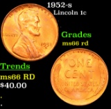 1952-s Lincoln Cent 1c Grades GEM+ Unc RD