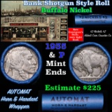 Buffalo Nickel Shotgun Roll in Old Bank Style 'Abbott Coin Counter & Automat' Wrapper 1935 & P Mint