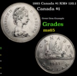 1985 Canada $1 Canada Dollar KM# 120.1 $1 Grades GEM Unc