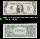 1969C $1 Green Seal Federal Reserve Note Grades vf++