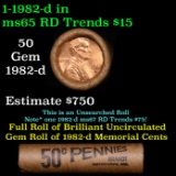 Shotgun Lincoln 1c roll, 1982-d 50 pcs Brandt Wrapper.