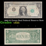 1963 $1 Green Seal Federal Reserve Note Grades vf+