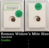 Roman Widow's Mite Sized Bronze Coin c. 50 BC-400 AD Graded BY INB