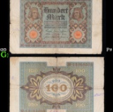 1920 Germany (Weimar) 100 Marks Banknote P# 69b Grades vf, very fine