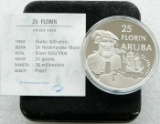 1999 Aruba (Netherlands Mint) Silver 25 Florin Proof in Original Case KM#?18