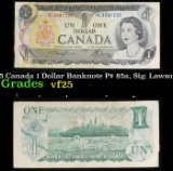 1969-1975 Canada 1 Dollar Banknote P# 85a, Sig. Lawson & Bouey Grades vf+