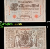 1910 Germany (Empire) 1000 Marks Banknote P# 44b Grades Choice AU/BU Slider