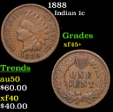 1888 Indian Cent 1c Grades xf+++