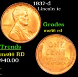 1937-d Lincoln Cent 1c Grades GEM+ Unc RD