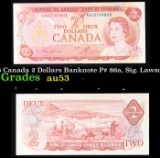 1969-1975 Canada 2 Dollars Banknote P# 86a, Sig. Lawson & Bouey Grades Select AU