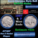 Buffalo Nickel Shotgun Roll in Old Bank Style 'Abbott Coin Counter & Automat' Wrapper 1927 & p Mint