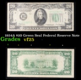 1934A $20 Green Seal Federal Reseve Note Grades vf+