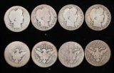 Group of 4 Diffetent Date Barber Quarter 25c