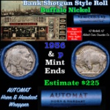 Buffalo Nickel Shotgun Roll in Old Bank Style 'Abbott Coin Counter & Automat' Wrapper 1936 & P Mint