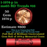 Shotgun Lincoln 1c roll, 1974-p 50 pcs Steel Strong Wrapper.